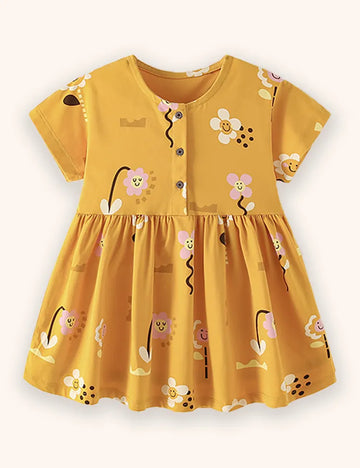 Rochie cu buton imprimat cu flori